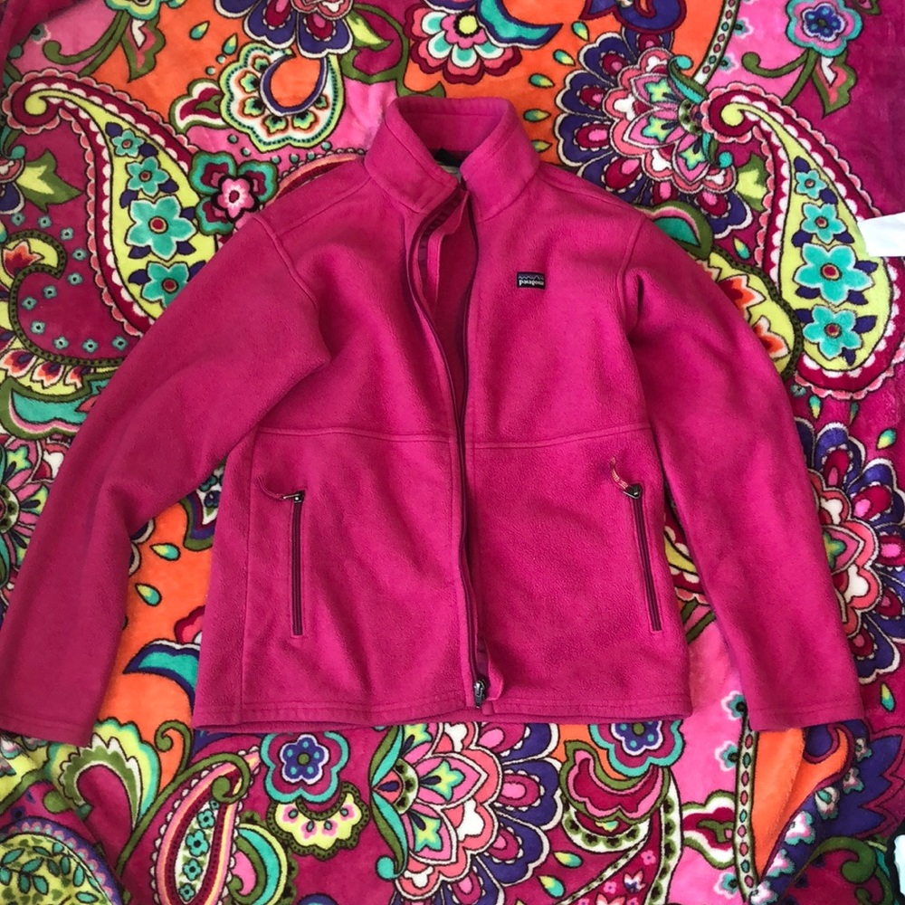 vintage pink patagonia zip up jacket
